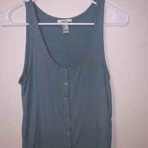 blue tank top with buttons